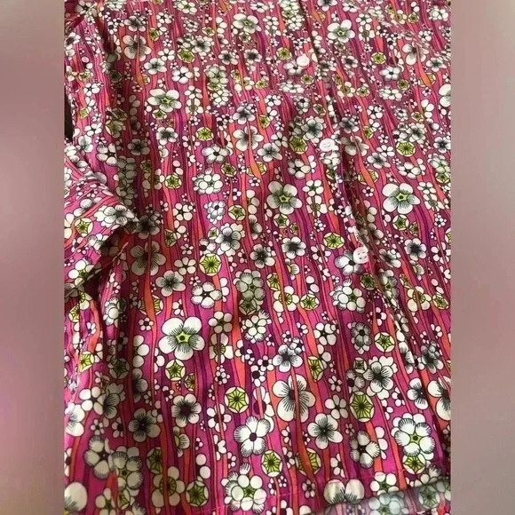 Oscar de la Renta Girls 4/4T Pink Floral 100% Cotton Button-Down Blouse - EUC!! - Picture 3 of 7